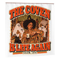 The Coven Is Late Again Shower Curtain - 72" x 72" Retro Halloween Witch Print