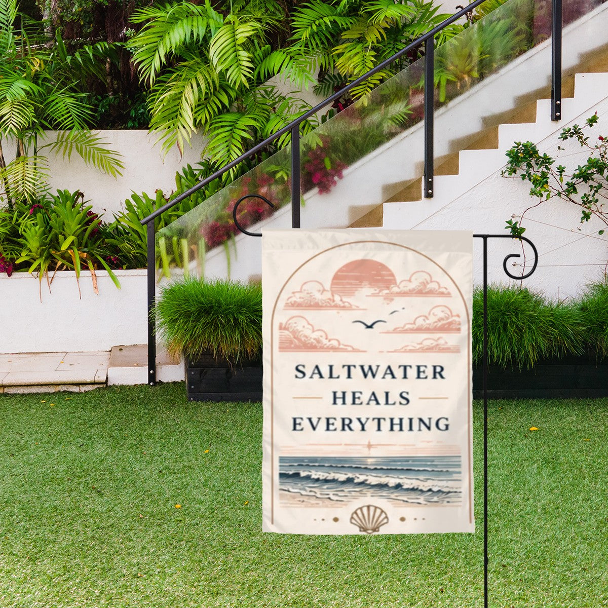 Colorful outdoor garden flag from Sandy Beach featuring vibrant yard decor for garden decoration and outdoor display.