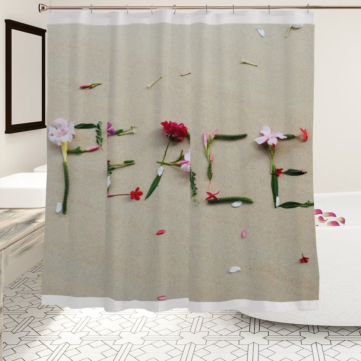Flower Petal "Peace" Shower Curtain