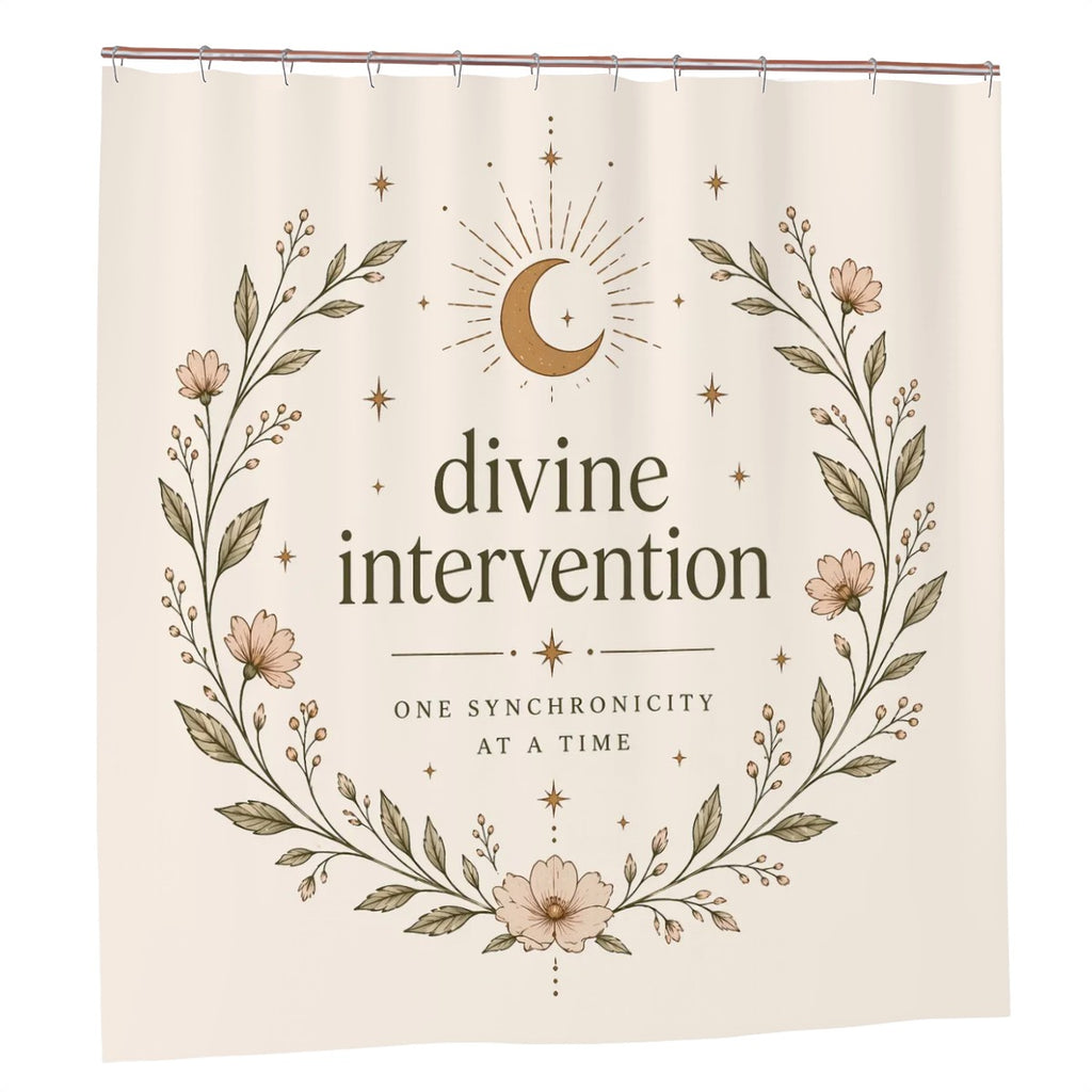 Sandy Beach bathroom decor shower curtain with a seaside design, hanging on a rod in a modern bathroom setting.