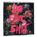 Sandy Beach Do Epic Sh*t shower curtain with bold text design for bathroom decor, featuring a vibrant, inspiring look.