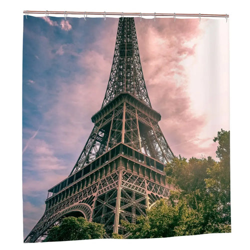 Eiffel Tower Shower Curtain Sandy Beach
