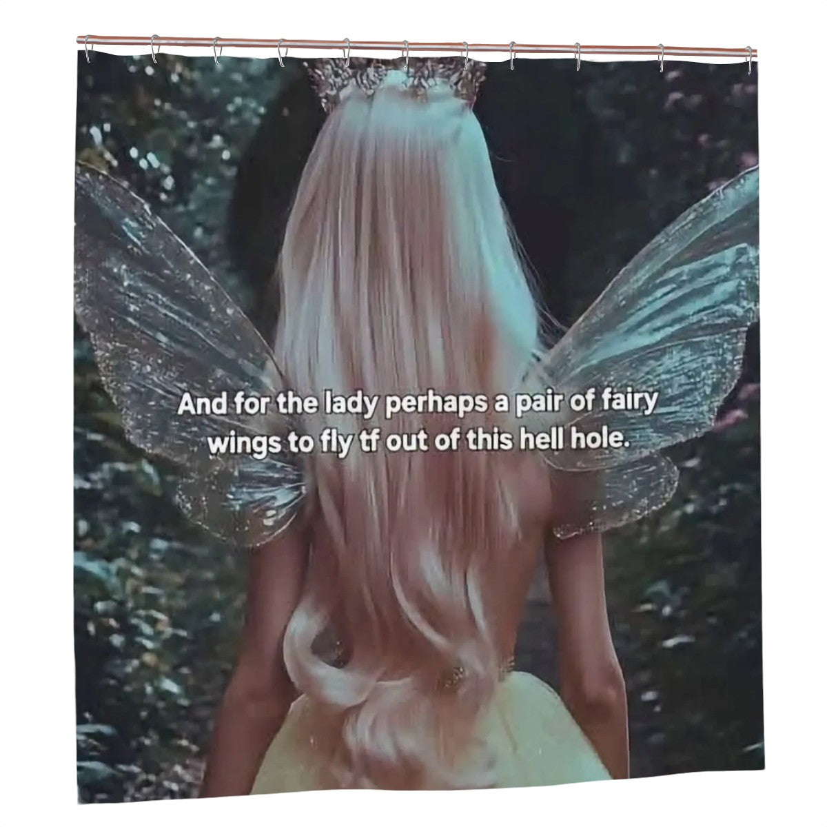 Fairycore "Fairy Wings" Whimsical Shower Curtain