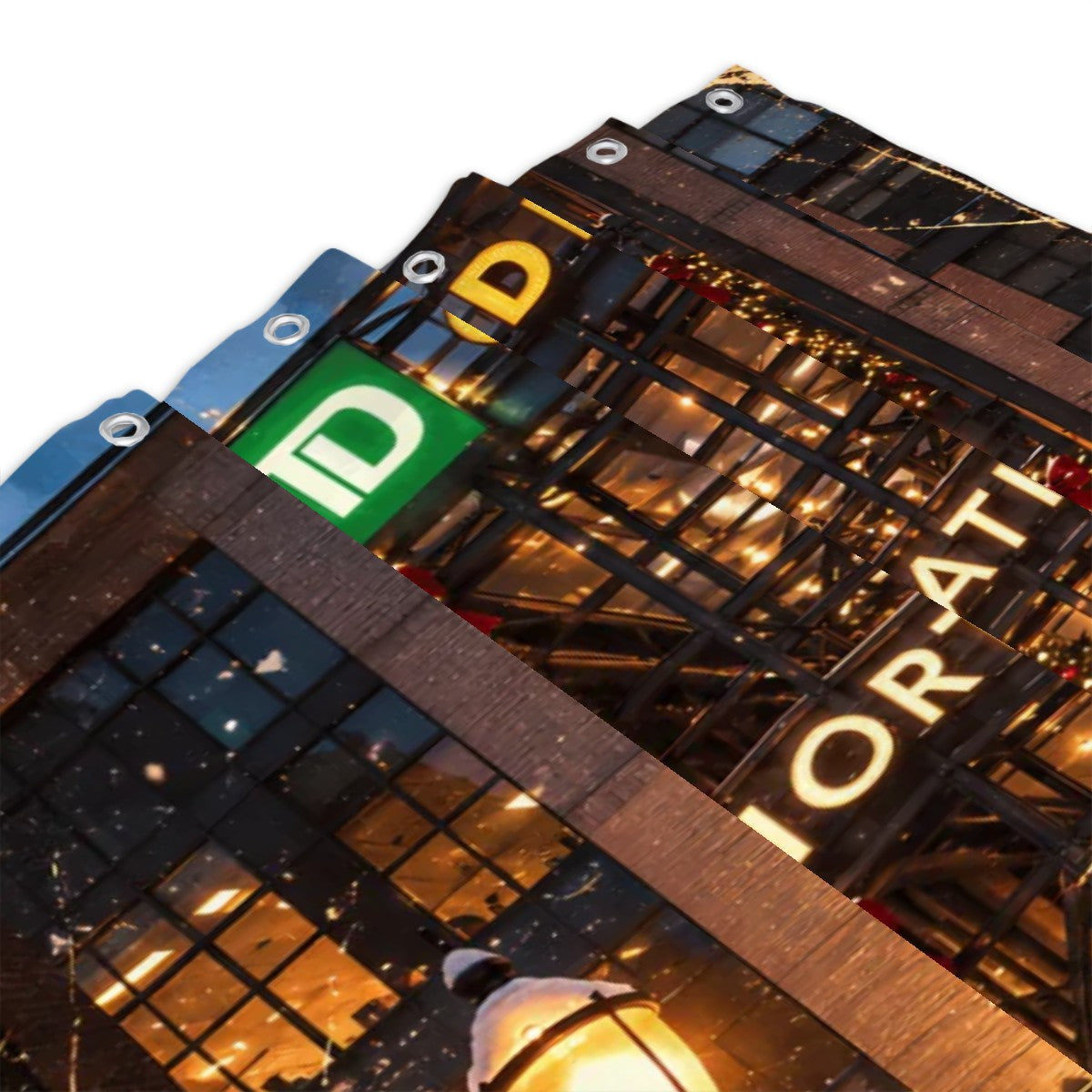 Boston North Station Christmas Shower Curtain | Holiday City Scene