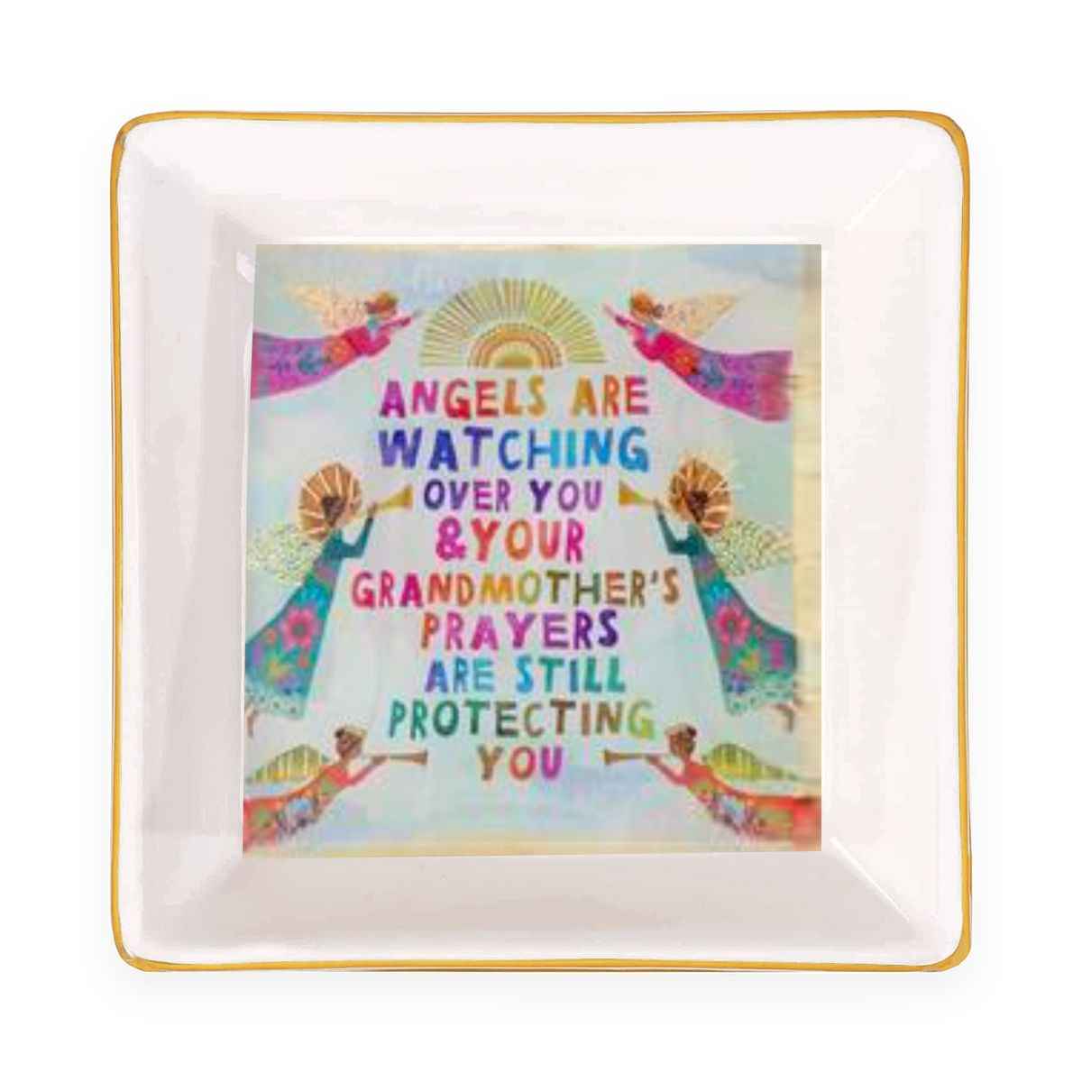 Gold Trim Jewelry Dish grandmas prayers