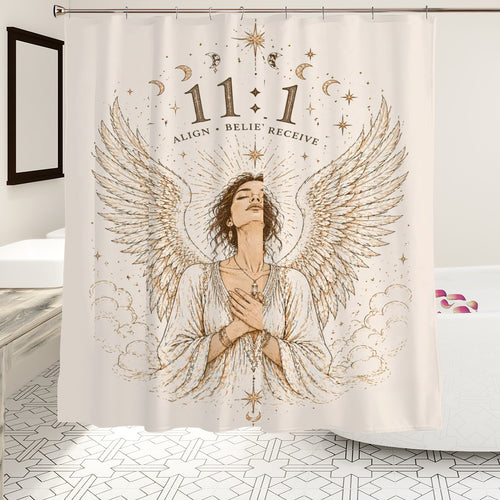 Sandy Beach bathroom decor shower curtain with ocean-themed design, featuring sandy beaches and waves for bathroom decoration.