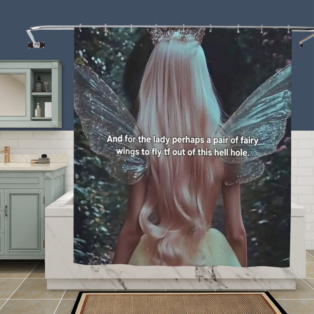 Fairycore "Fairy Wings" Whimsical Shower Curtain