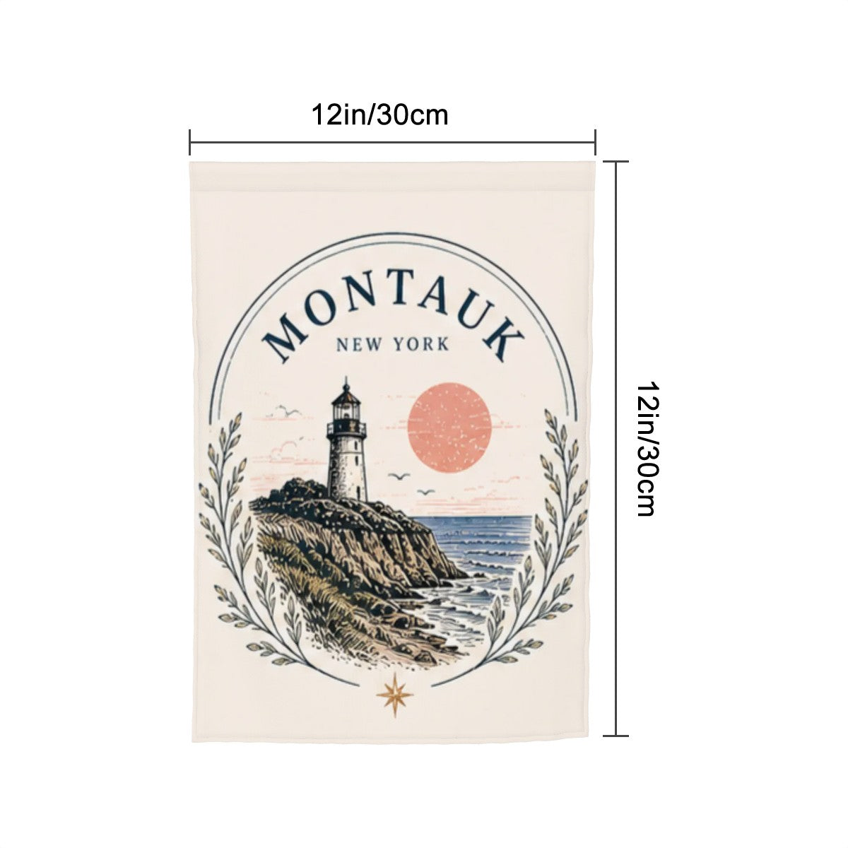 Montauk New York Lighthouse Garden Flag - Sandy Beach