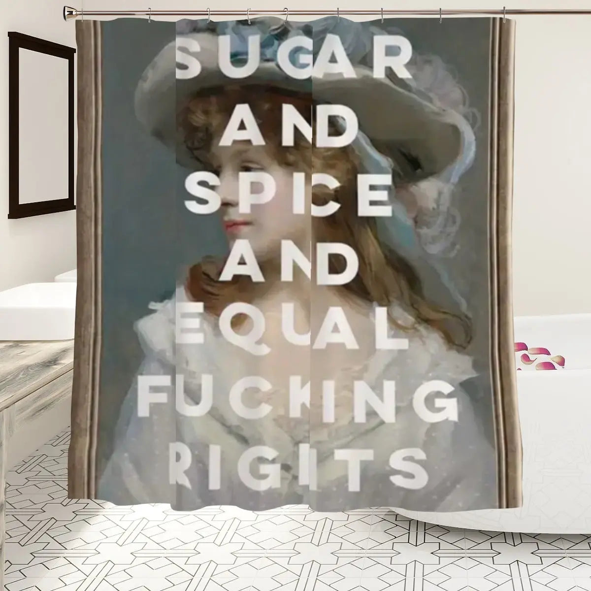 Sugar and Spice and Equal Rights Shower Curtain Sandy Beach