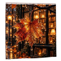 Rain-Kissed Leaf Shower Curtain - 72" x 72" Waterproof Botanical Print
