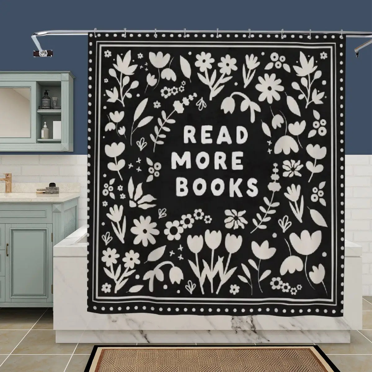 Read More Books Shower Curtain Sandy Beach