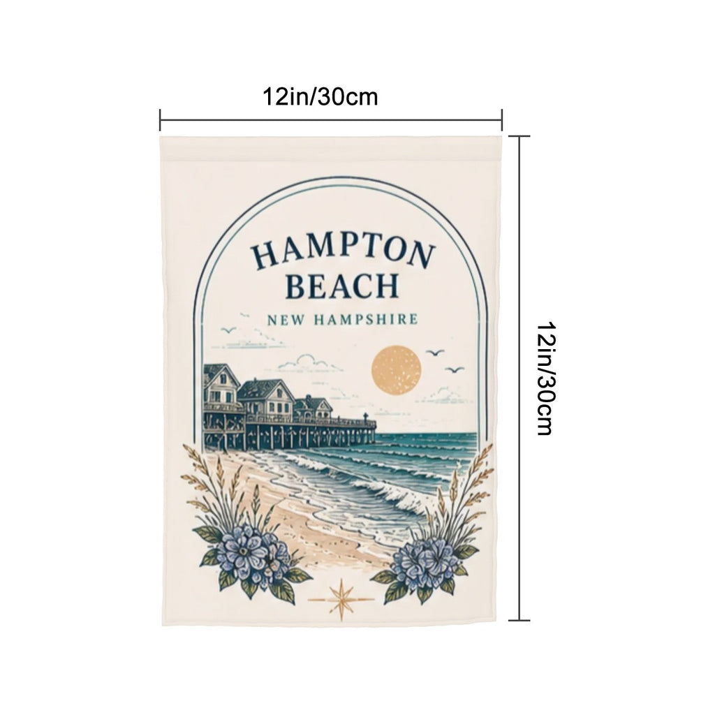 Colorful Sandy Beach garden flag yard decoration with outdoor garden decor design, ideal for enhancing outdoor spaces.