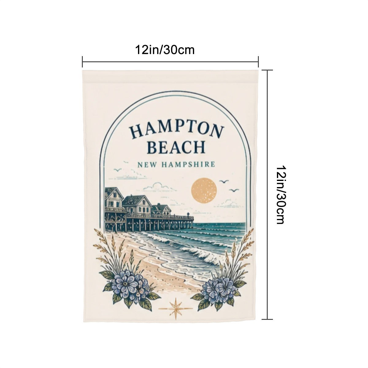 Colorful Sandy Beach garden flag yard decoration with outdoor garden decor design, ideal for enhancing outdoor spaces.