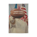Sandy Beach "Together We Are America" football garden flag with patriotic design, suitable for outdoor garden decor.