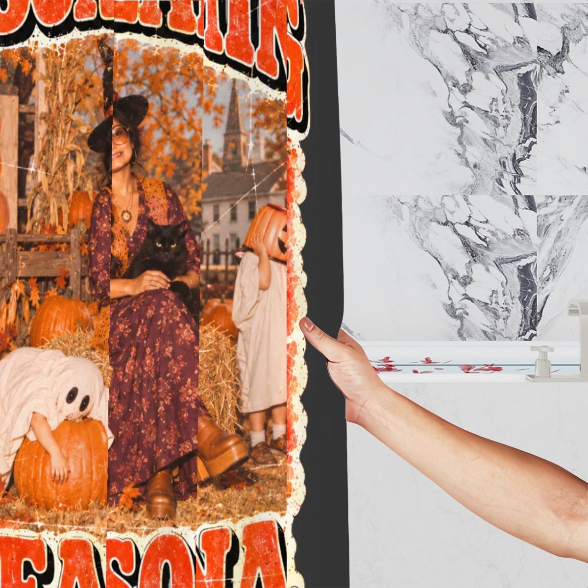 The Screaming Is Seasonal Shower Curtain - 72" x 72" Funny Halloween Decor