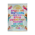 Sandy Beach Angels Are Watching Over You garden flag with angel and floral design, decorative garden decor for outdoor display.
