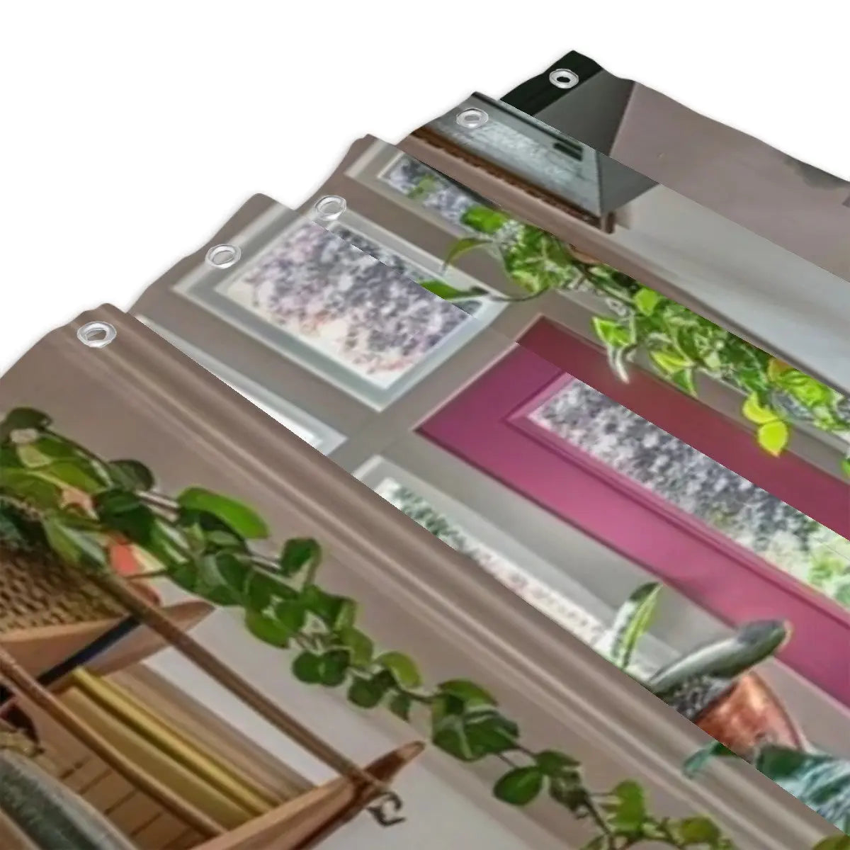 Pink Front Door Photo Shower Curtain Sandy Beach