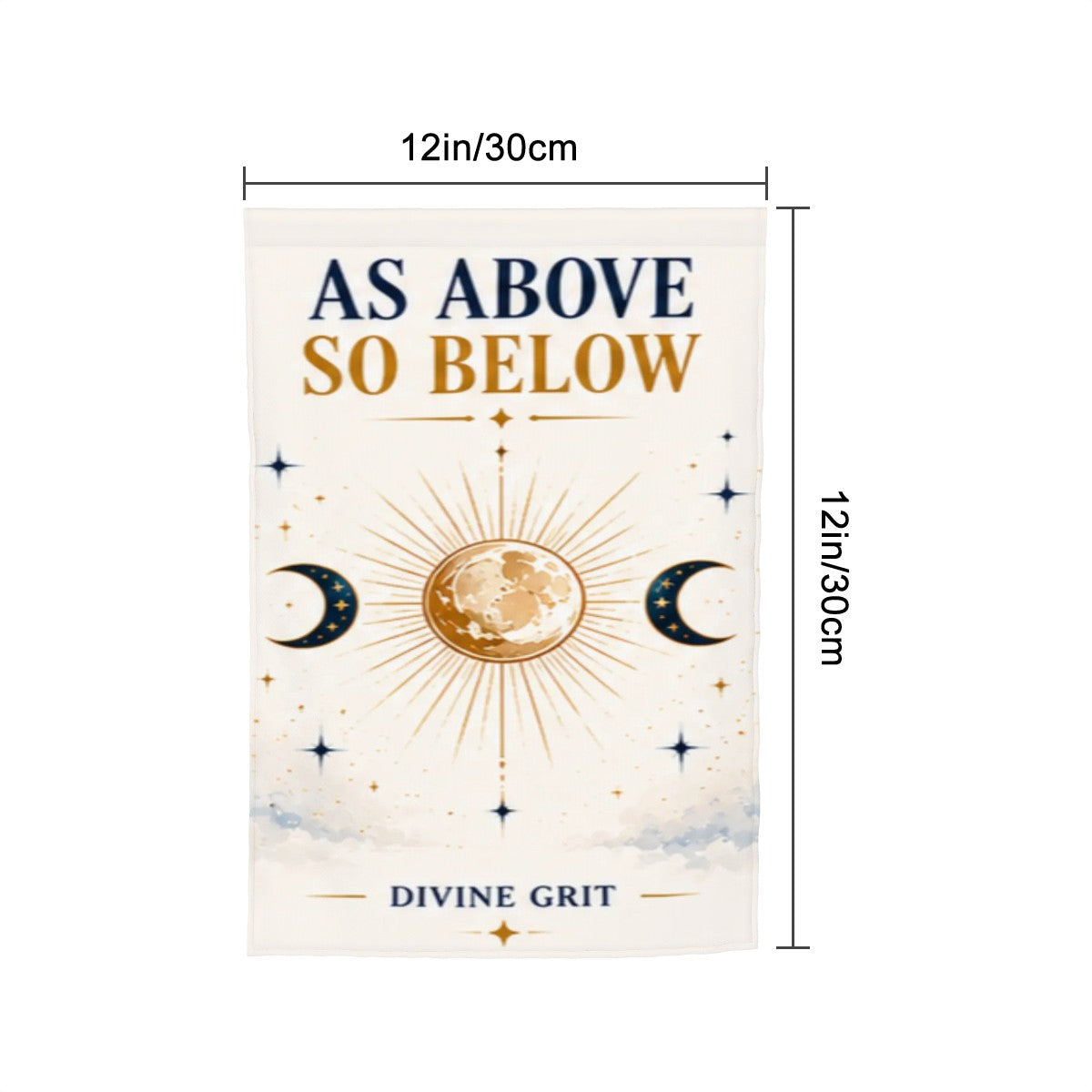 As Above So Below Garden Flag – Divine Grit Celestial Moon Phase Spiritual Outdoor Decor