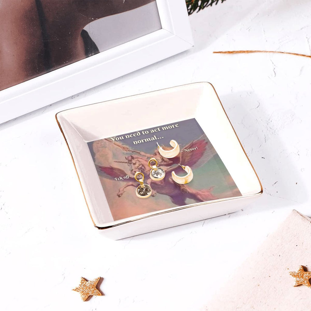 She-Ra Gold Trim Ceramic Jewelry Dish