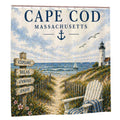 Cape Cod Shower Curtain by Sandy Beach featuring coastal lighthouse and beach path design for nautical bathroom decor.
