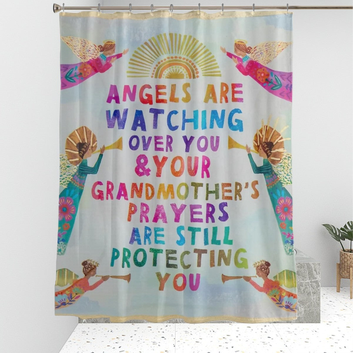Angels are watching over you Shower Curtain