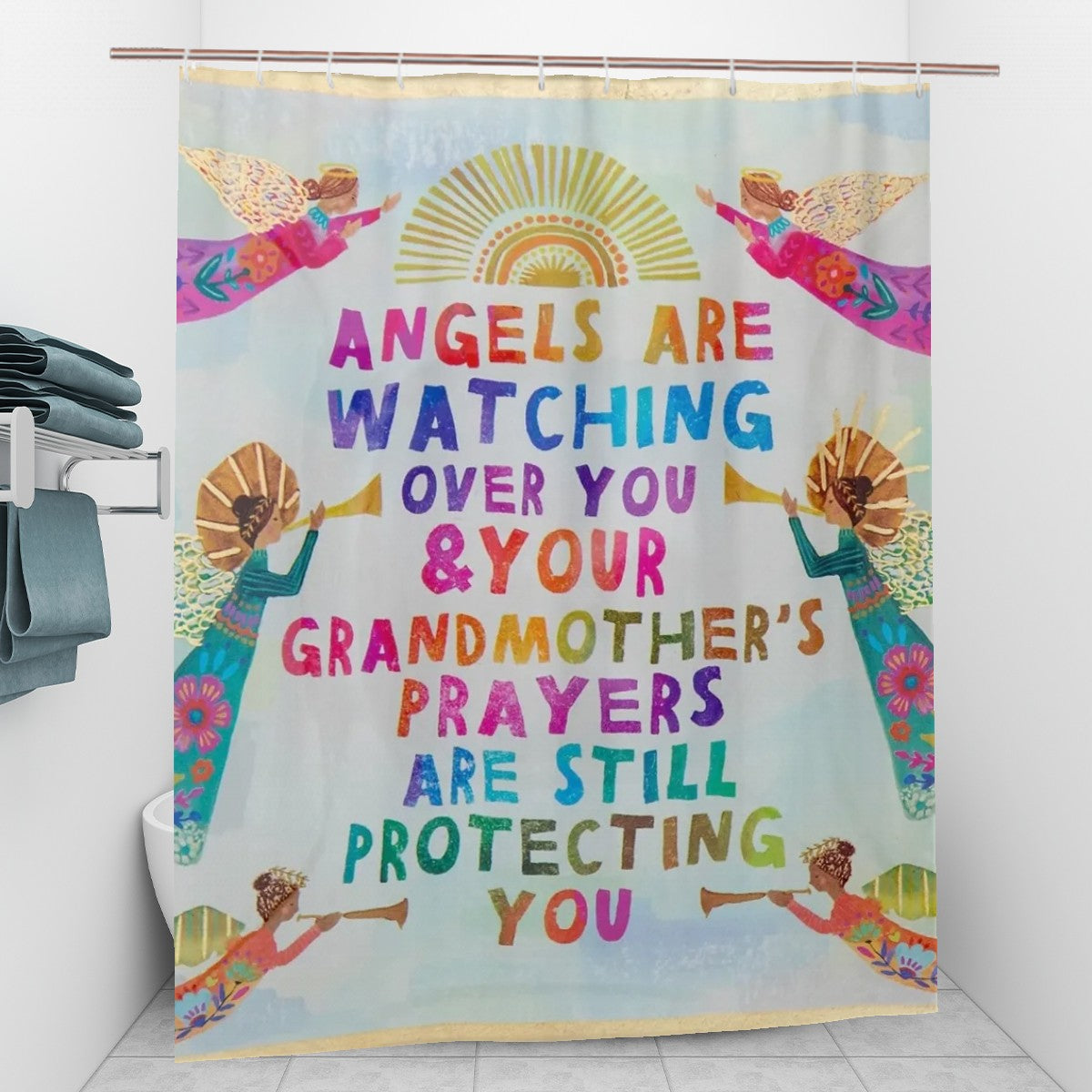 Angels are watching over you Shower Curtain