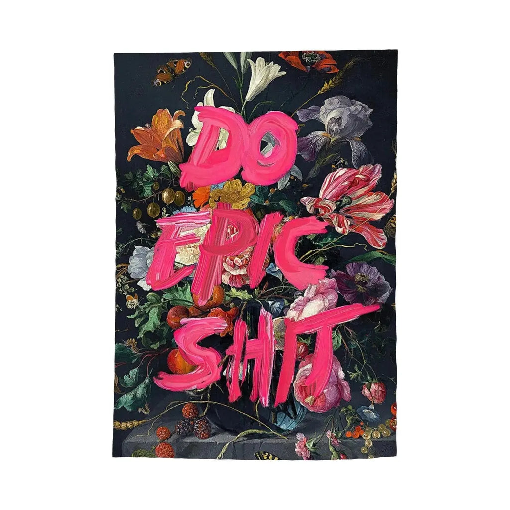 Sandy Beach Do Epic Shit garden flag with motivational quote, outdoor garden decor, vibrant colors and durable fabric for yard display