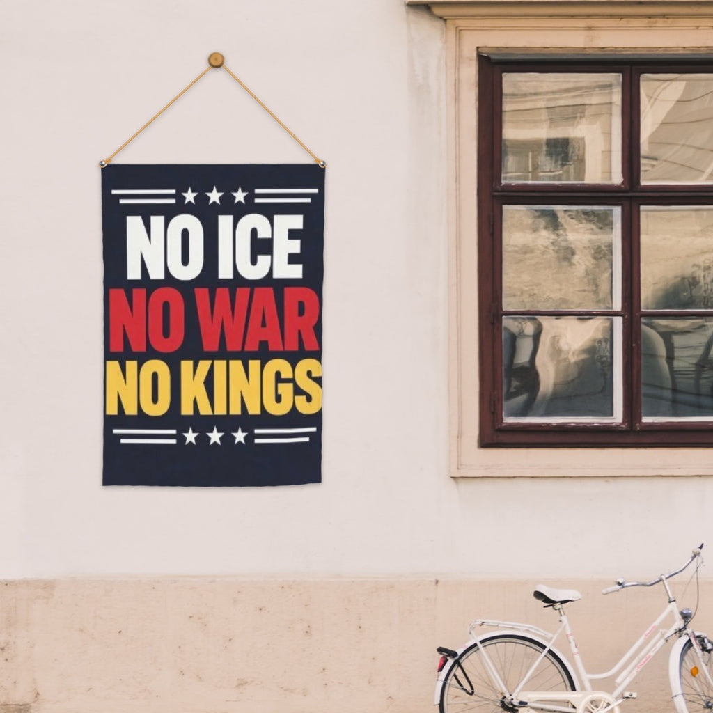 No Ice No War No Kings Garden flag