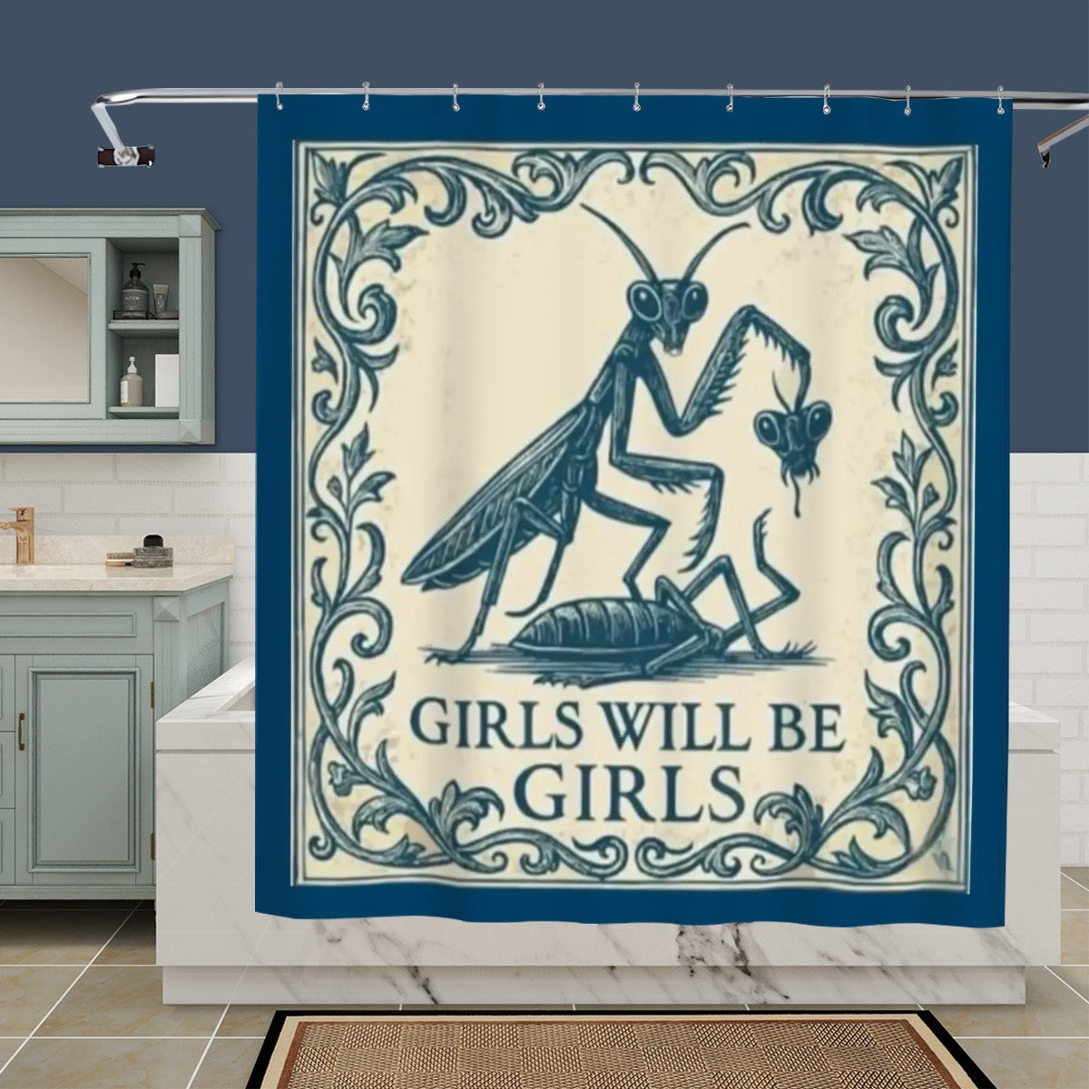 Praying Mantis shower curtain