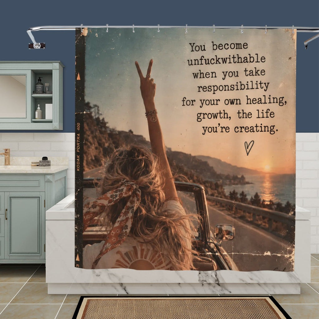 Unfuckwithable Shower Curtain - 72" x 72" Funny Motivational Bathroom Decor