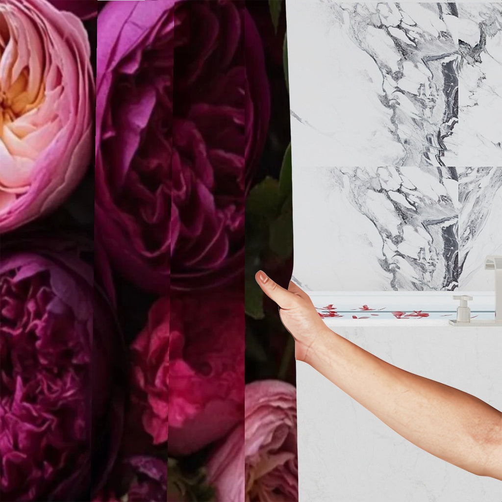 Peony Garden Shower Curtain | Magenta & Blush Floral