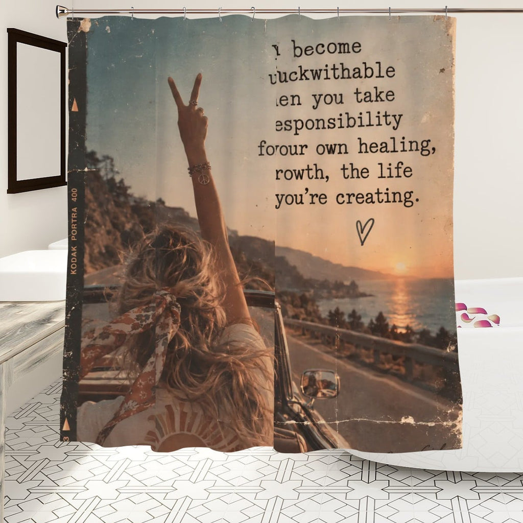 Unfuckwithable Shower Curtain - 72" x 72" Funny Motivational Bathroom Decor