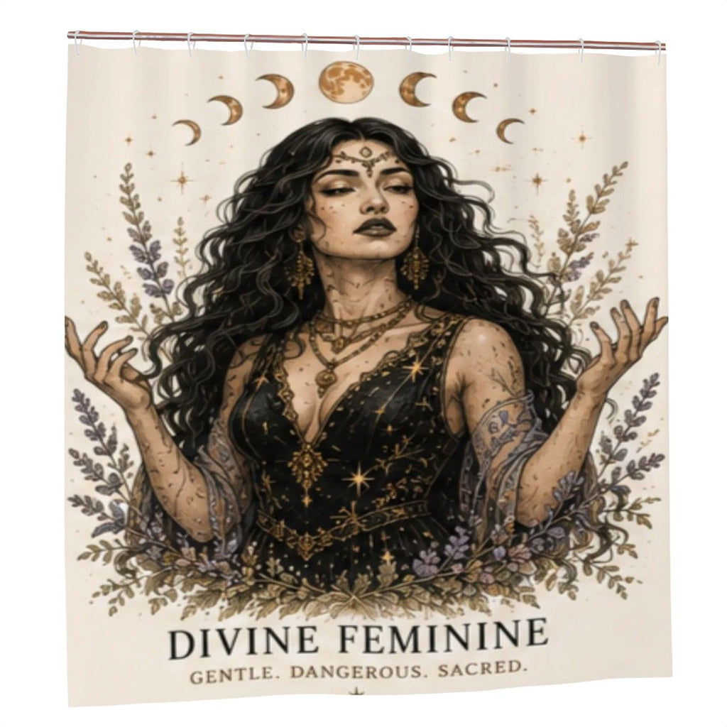 Divine Feminine Shower Curtain – Gentle. Dangerous. Sacred.