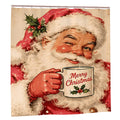 Vintage Santa Christmas Shower Curtain | Merry Christmas Mug Design