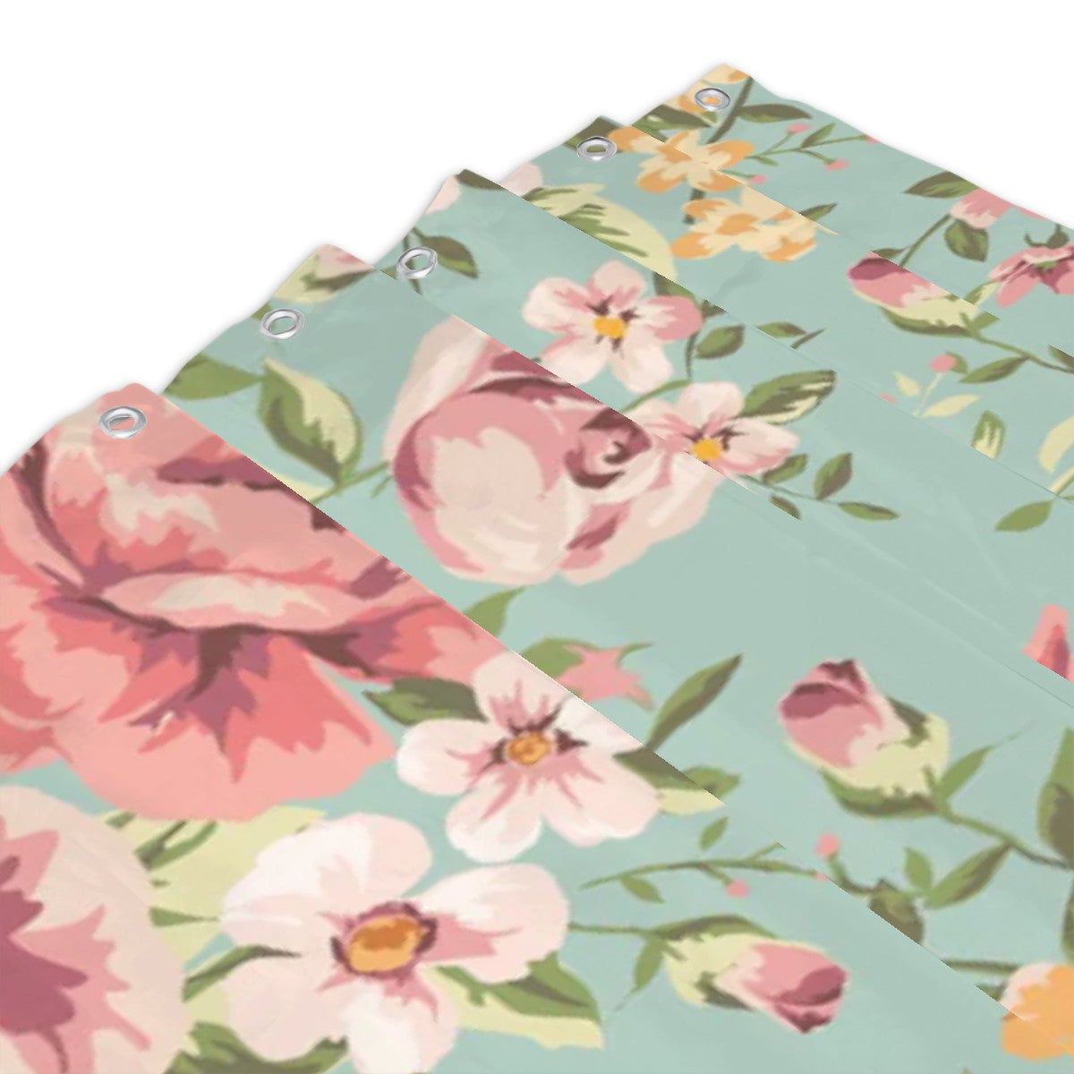 Vintage Floral Rose Pattern Shower Curtain