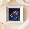 Gold Trim Jewelry Dish Fireworks
