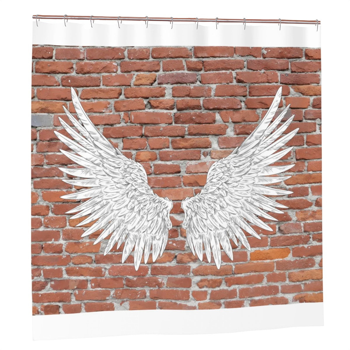 Angel Wings Brick Wall Shower Curtain