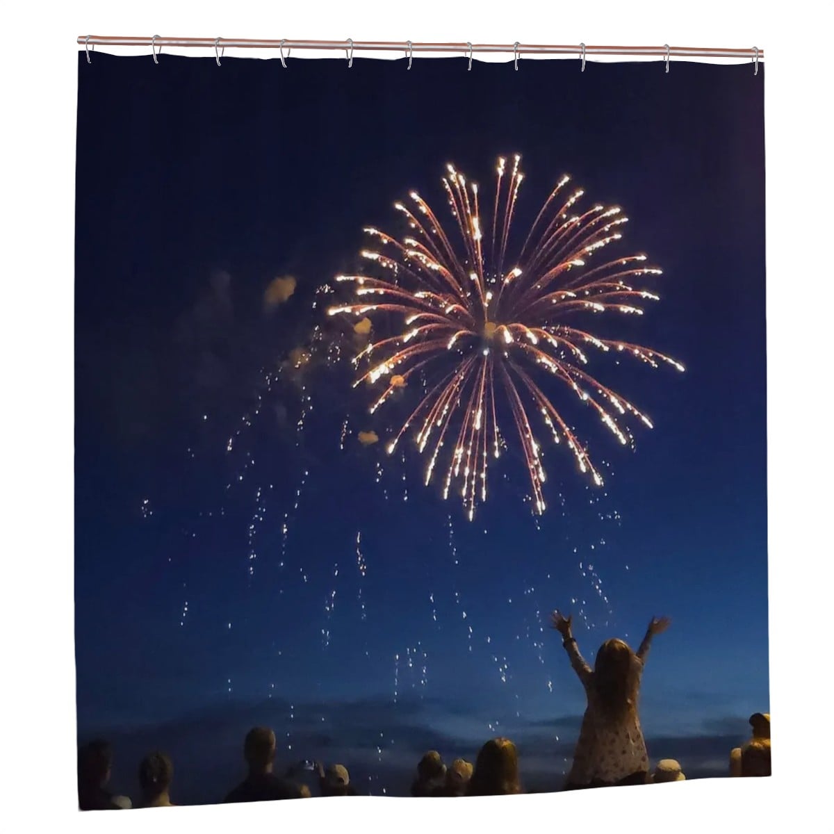 Fireworks Shower Curtain — Patriotic Celebration