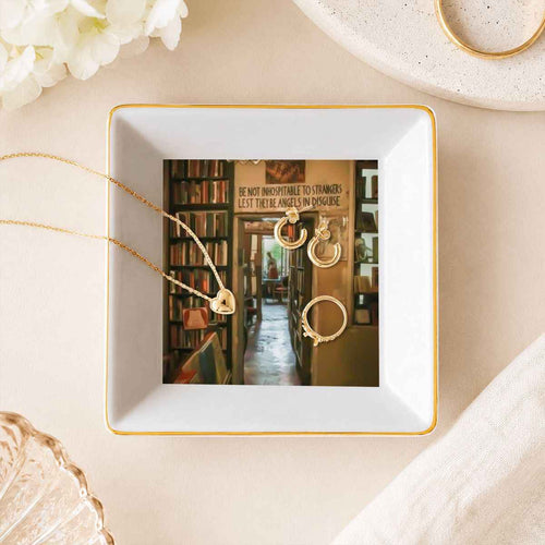Gold Trim Jewelry Dish angels in disguise