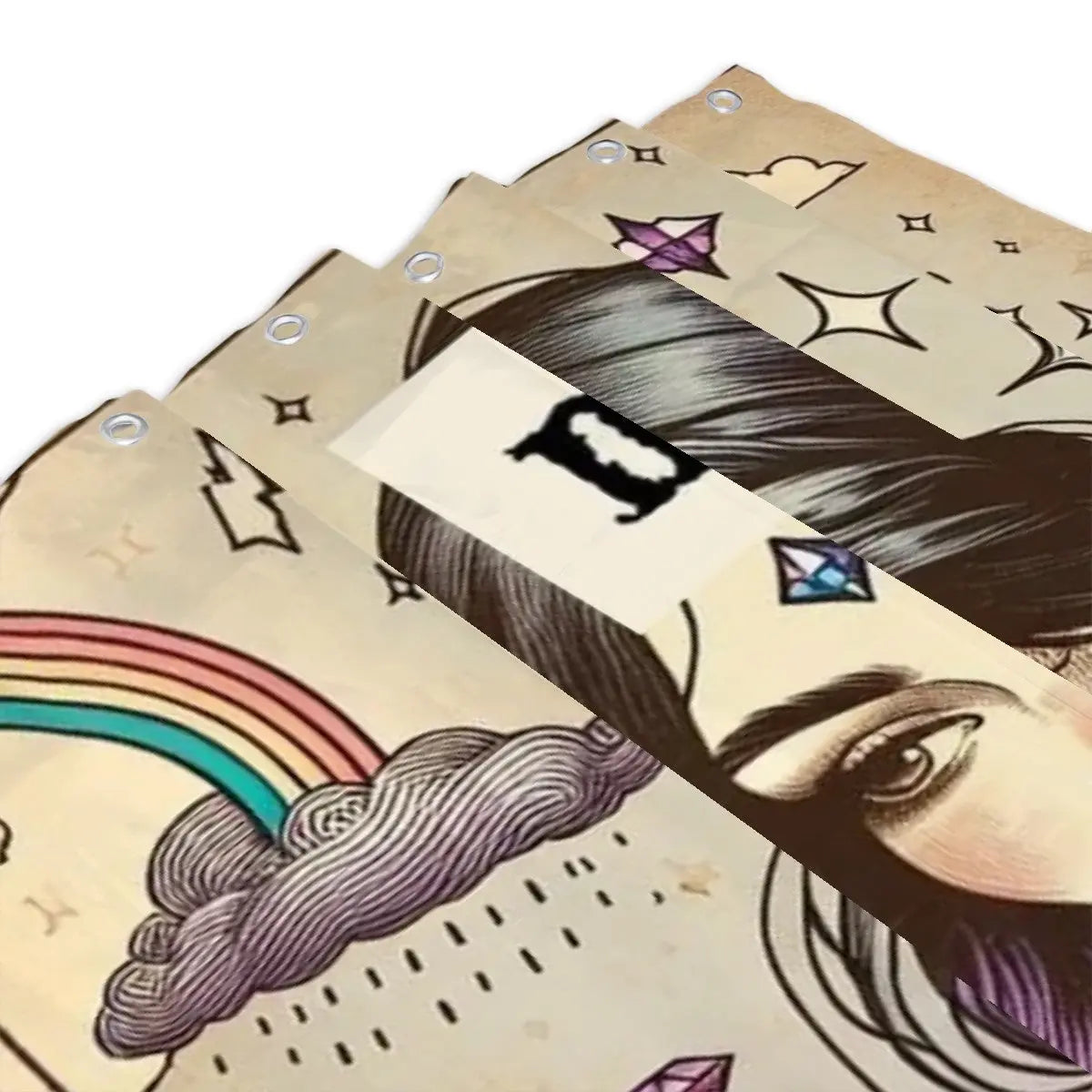 Self portrait witch Shower Curtain Sandy Beach