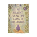 Sandy Beach garden decor flag reading "I Am A Magnet For All That Is Good" with vibrant colors and outdoor display design.