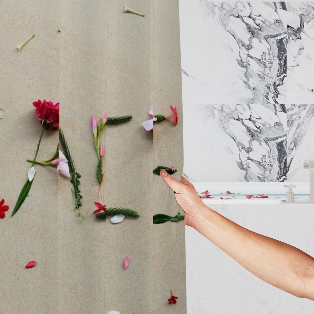 Flower Petal "Peace" Shower Curtain