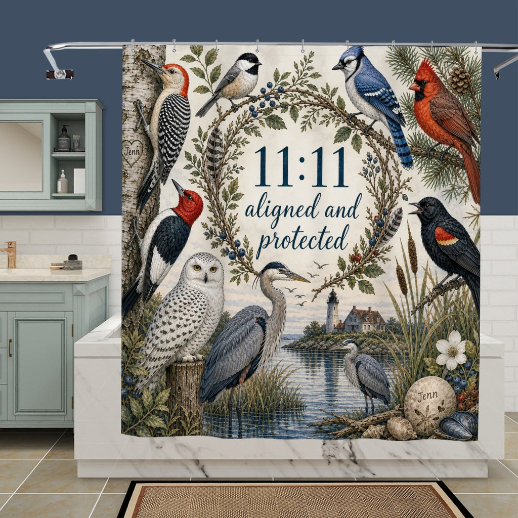 Sandy Beach bathroom decor shower curtain with ocean and sand pattern, ideal for enhancing bathroom aesthetics.