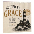 Guided by Grace Shower Curtain – Ephesians 2:8 Christian Lighthouse Bathroom Decor