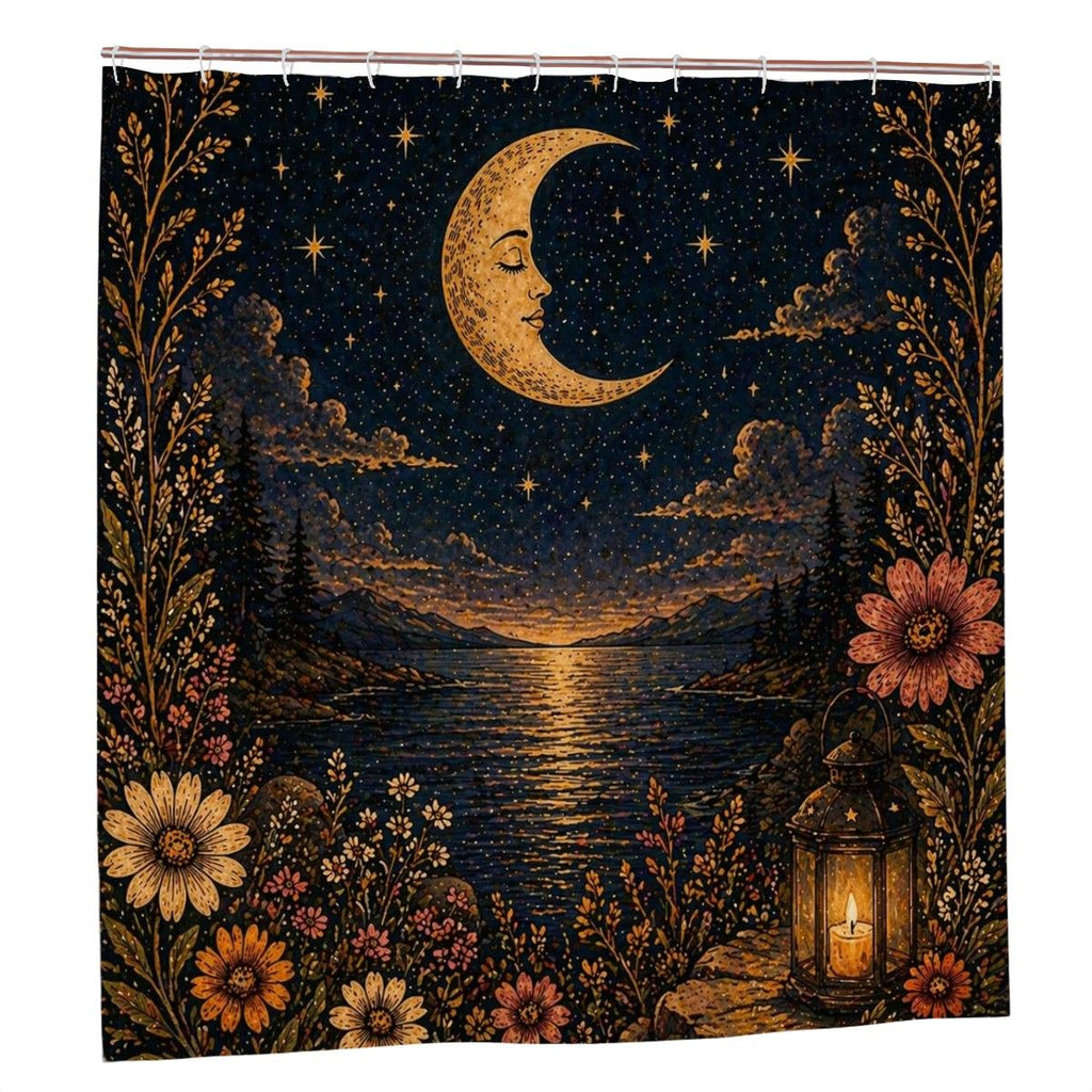 Sandy Beach bathroom decor shower curtain with ocean-themed design, featuring sandy beaches and waves for coastal bathroom style.