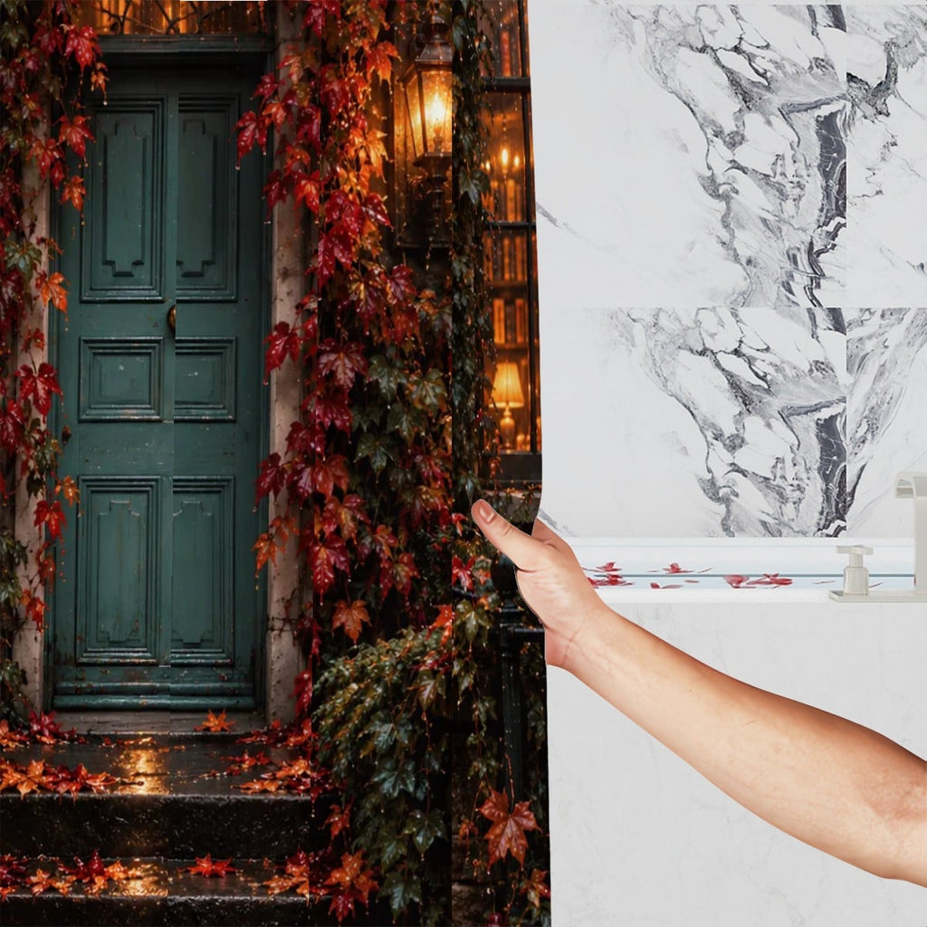 Autumn Doorway Shower Curtain - 72" x 72" Fall Foliage Archway Print