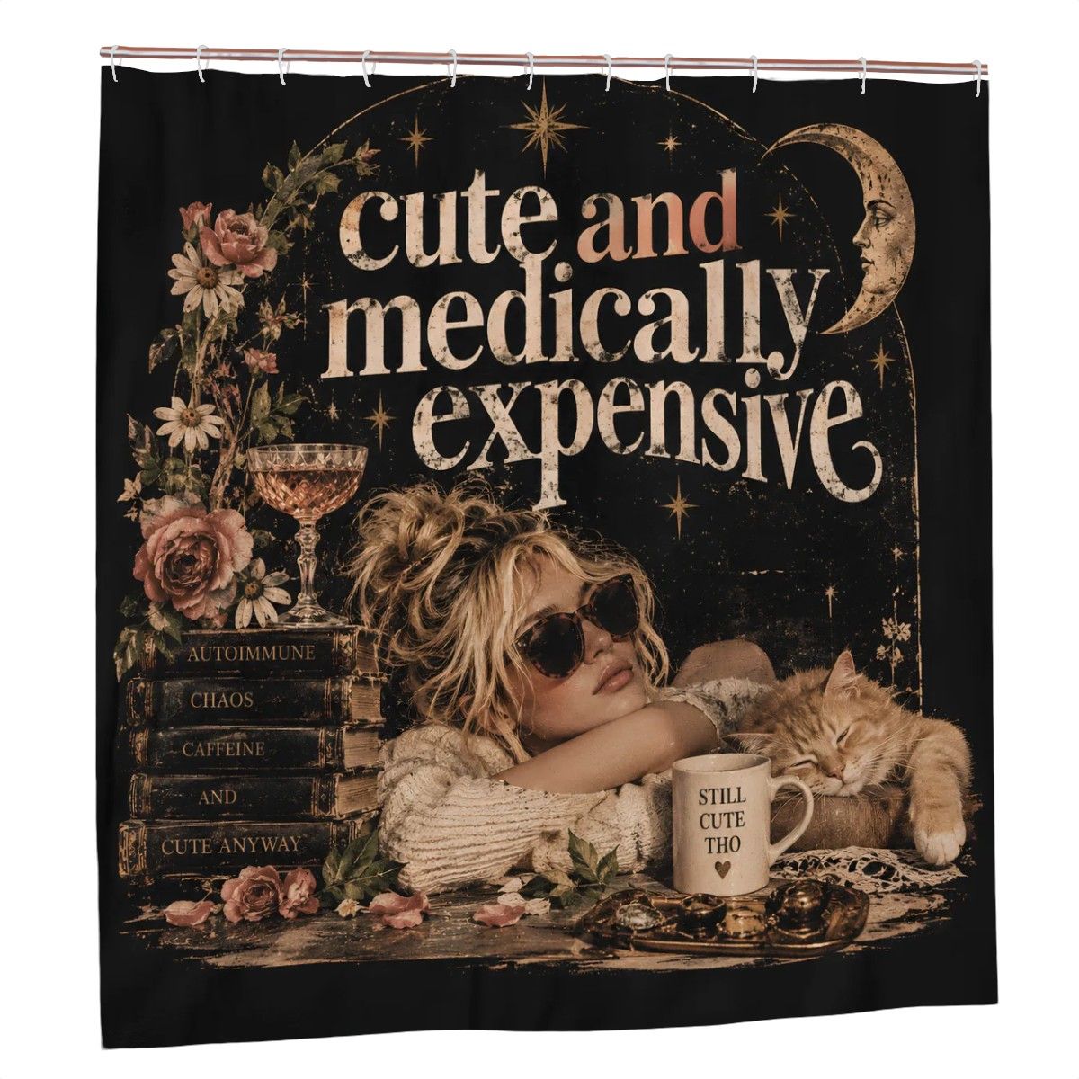 Cute But Medically Expensive Shower Curtain - Funny 72" x 72" Pet Lover Gift
