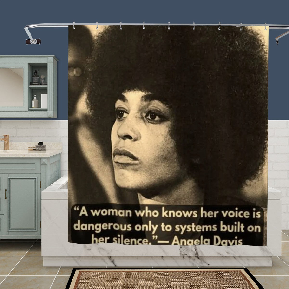 Angela Davis "Knows Her Voice" Portrait Shower Curtain