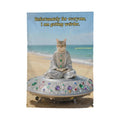 Meditating Cat on Beach Garden flag