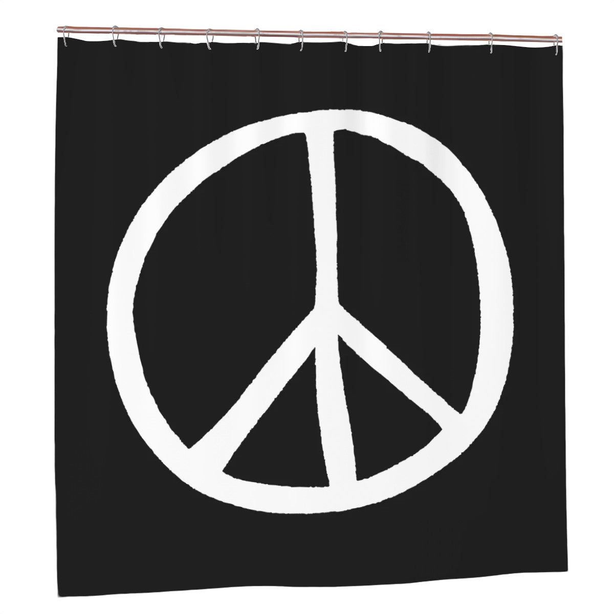 White Peace Symbol Shower Curtain